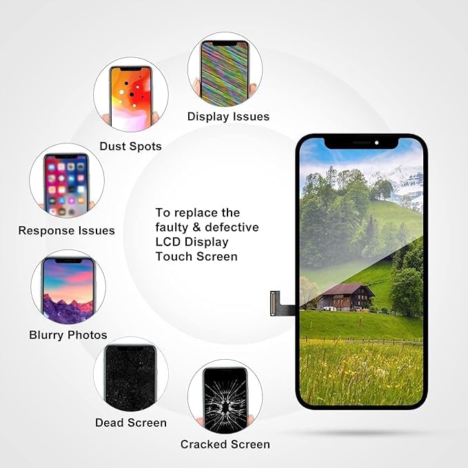 LL TRADER Screen Replacement for iPhone 12 Mini LCD Retina 5.4'' FHD Display COF Touch Screen Digitiser with Repair Tool Kits, Waterproof Tape, Screen Protector 2025 New for USA - Image 4